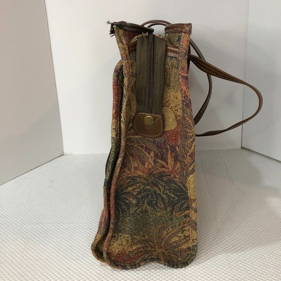 NWOT Ricardo Beverly Hills Palm Trees Large Tapestry Travel Tote Carry On Bag - Picture 3 of 13